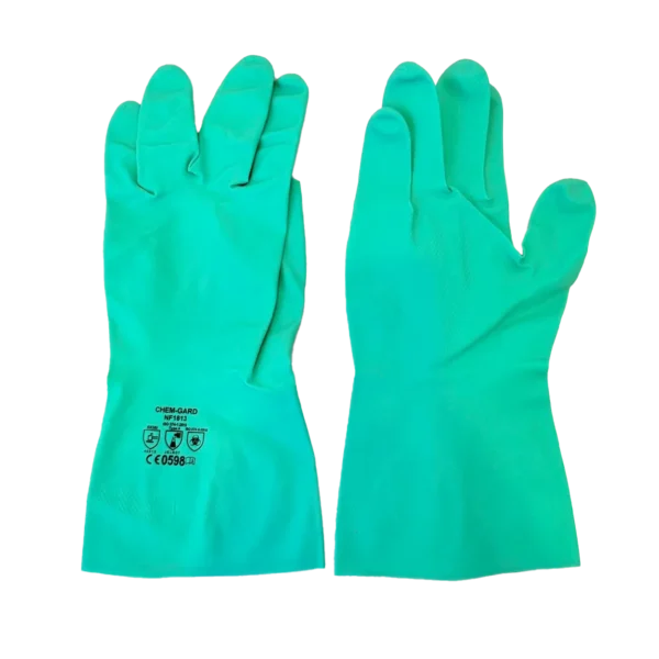 ถุงมือยางไนไตรสีเขียว <br/>(CHEMGARD - NF1813)
