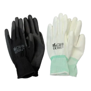 ถุงมือไนล่อนเคลือบ PU เต็มฝ่ามือ